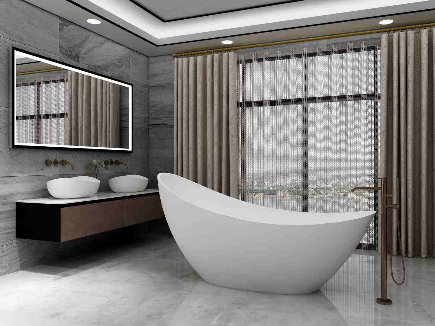 Crescent-shaped bathtub from Cpingao