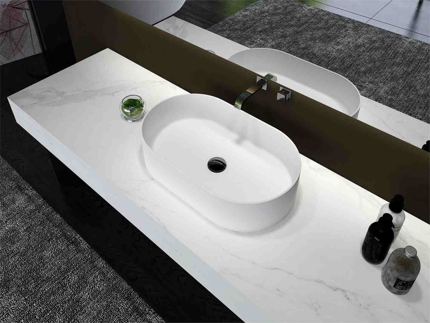 white bathroom wash basin in the vanity from Cpingao