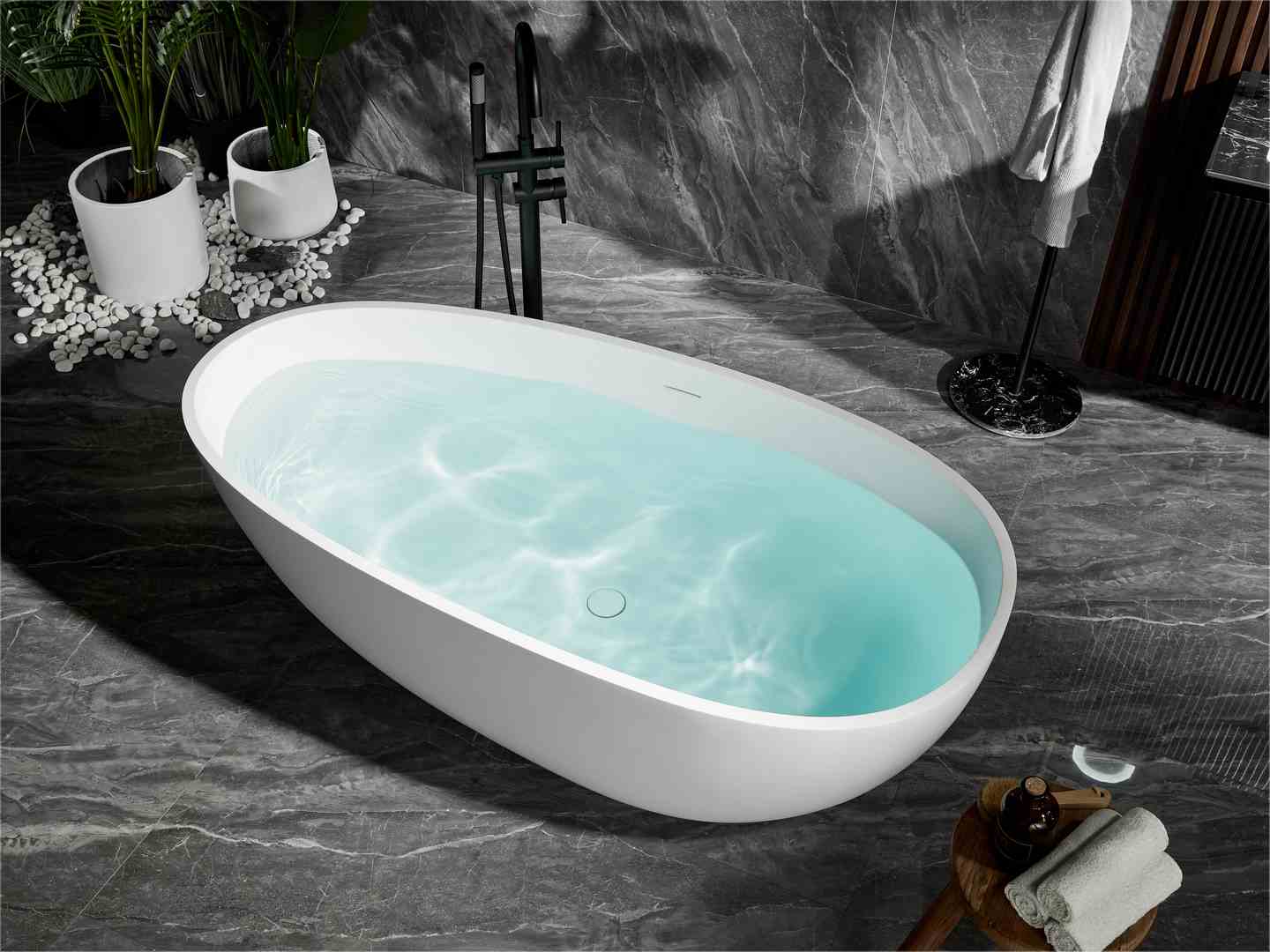 freestanding bathtub PS-8802(Pure Acrylic Solid Surface)