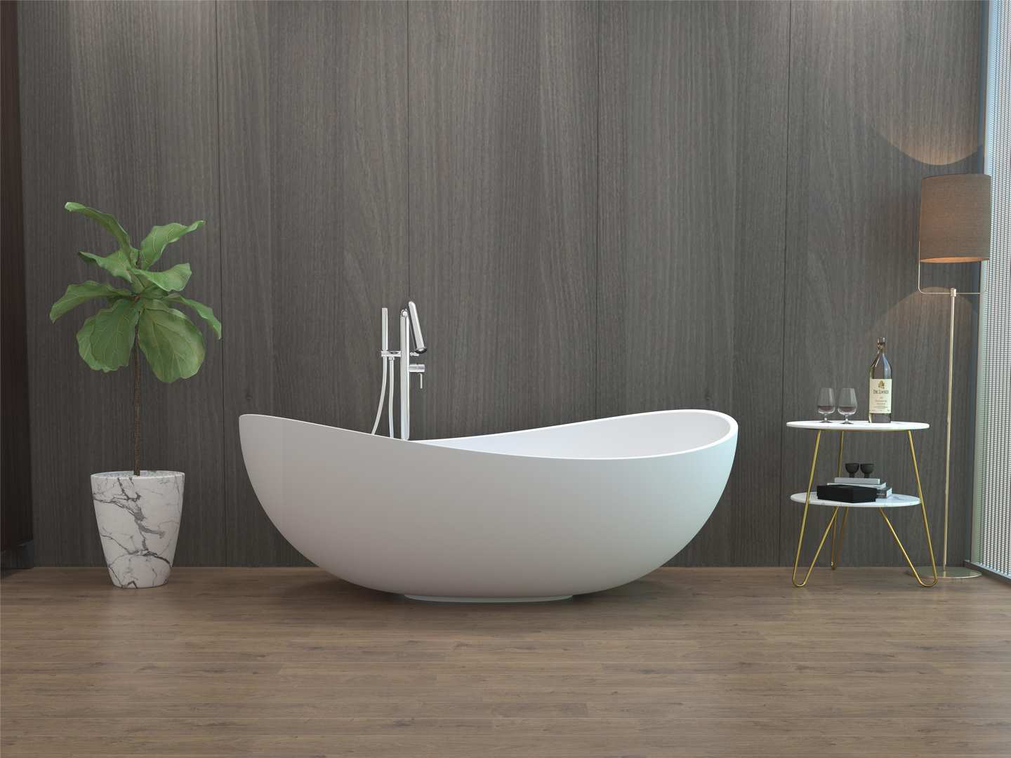 freestanding bathtub ps-8833(Pure Acrylic Solid Surface)