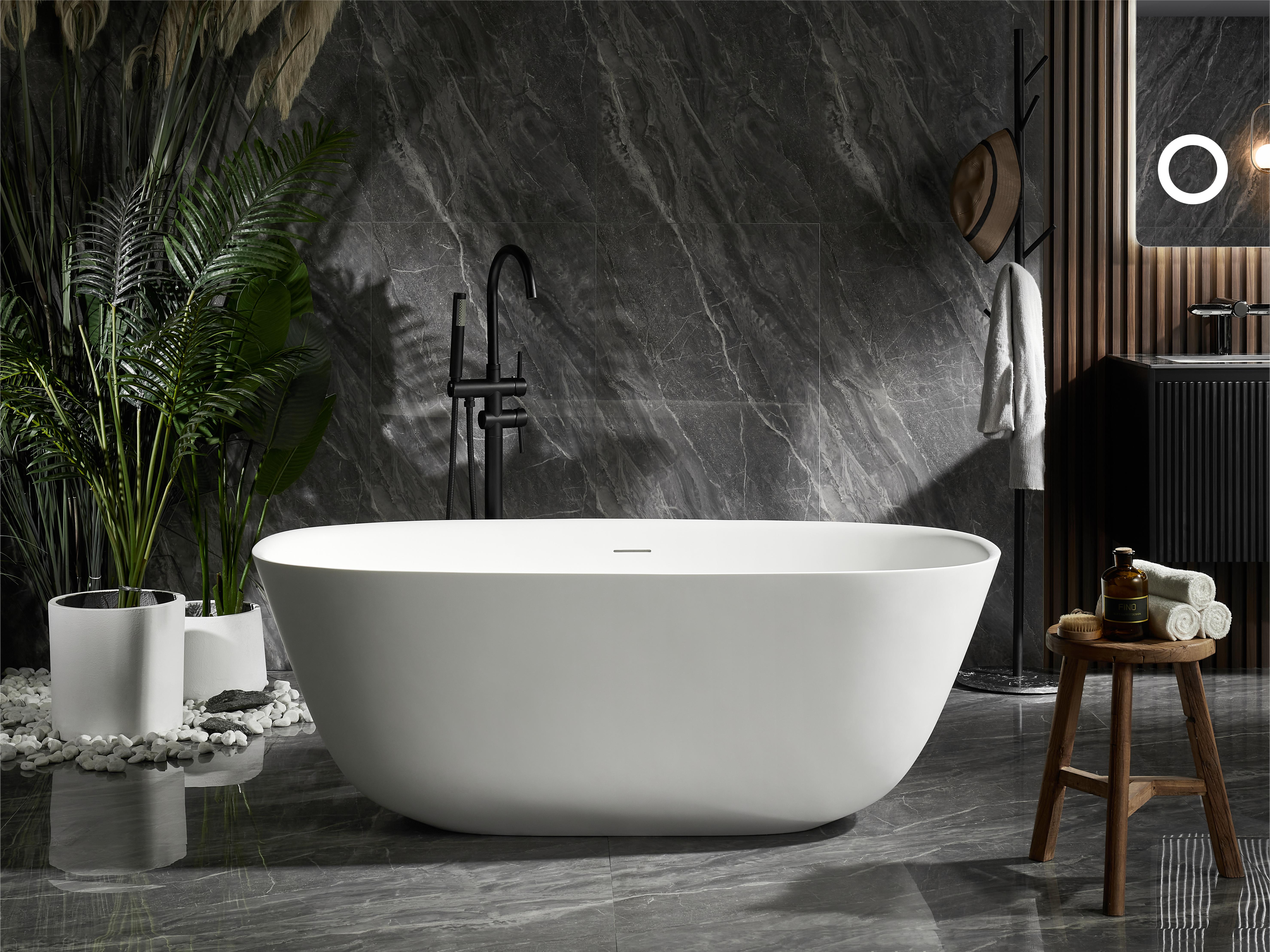 white freestanding bathtub PS-8822（Gel-Coat)