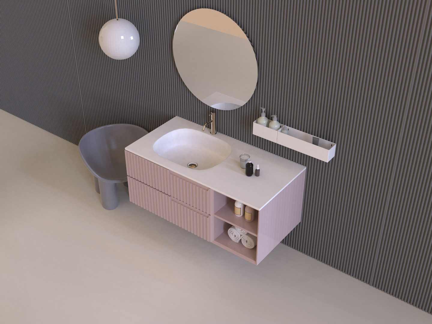 Pure Acrylic Bathroom Cabinet/vanity PS-3318 from Cpingao