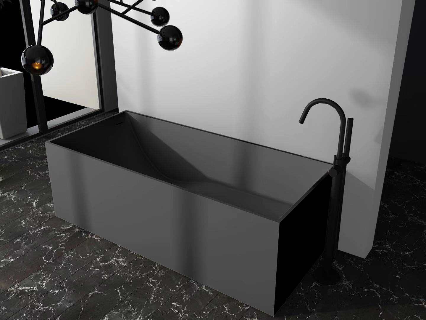 black freestanding bathtub PS-8819（Gel-Coat)