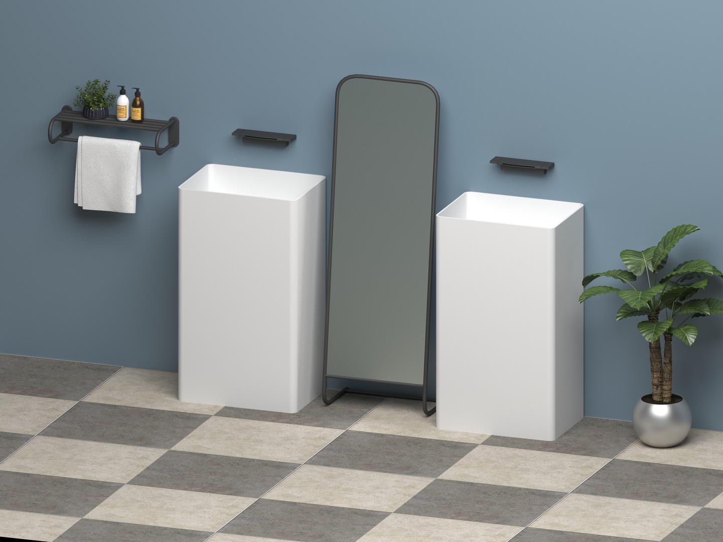 Freestanding square pedestal washbasin ps-6616