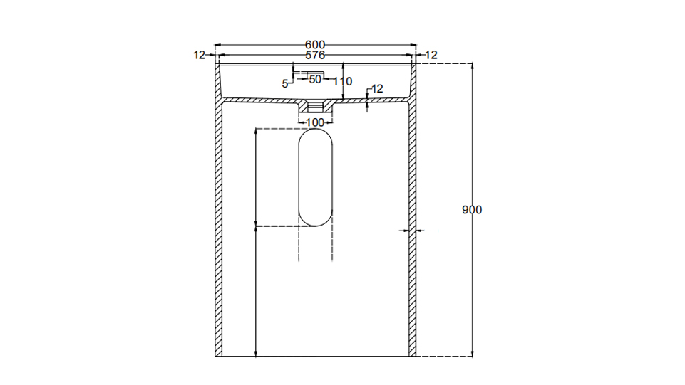 Freestanding Pedestal Washbasin ps-6609(main view)