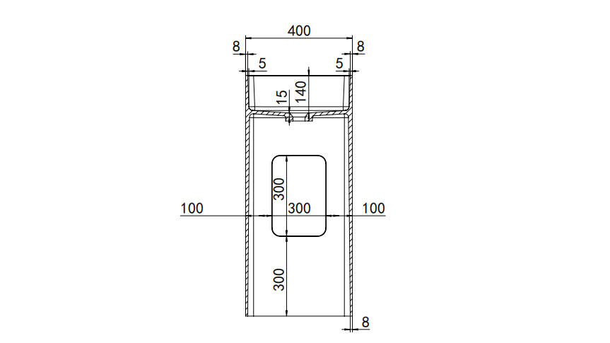 Freestanding Pedestal Washbasin ps-6616-400(main view)