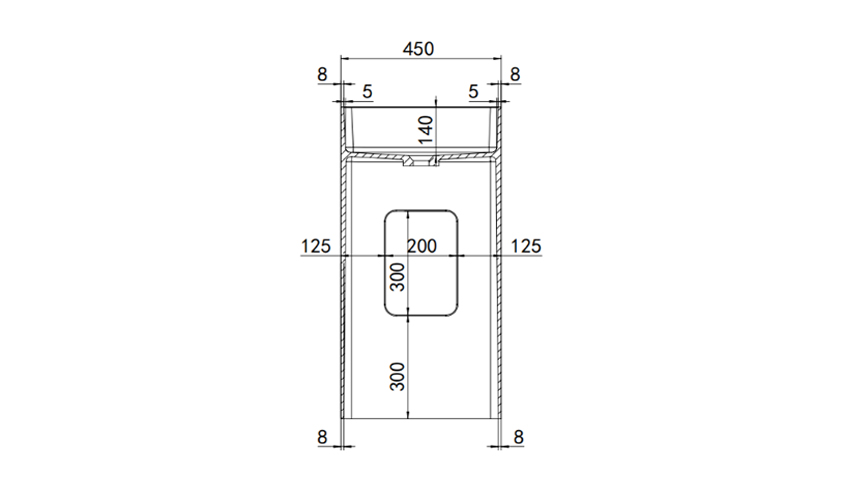 Freestanding Pedestal Washbasin ps-6616-450(main view)