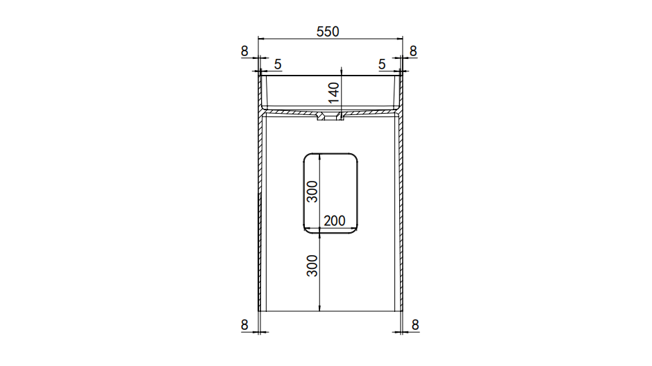 Freestanding Pedestal Washbasin ps-6616-550(main view)