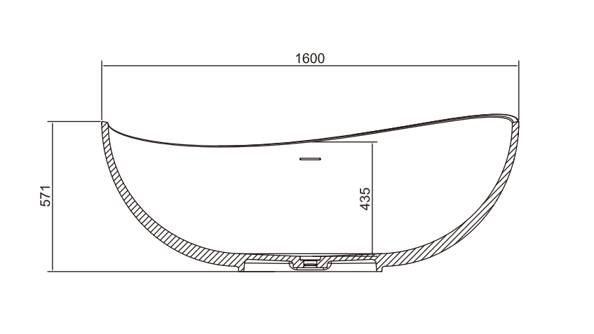 freestanding bathtub ps-8833-1600(main view)