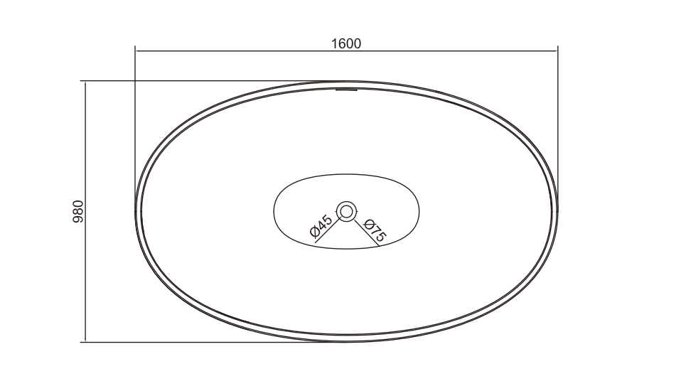 freestanding bathtub ps-8833-1600(top view)