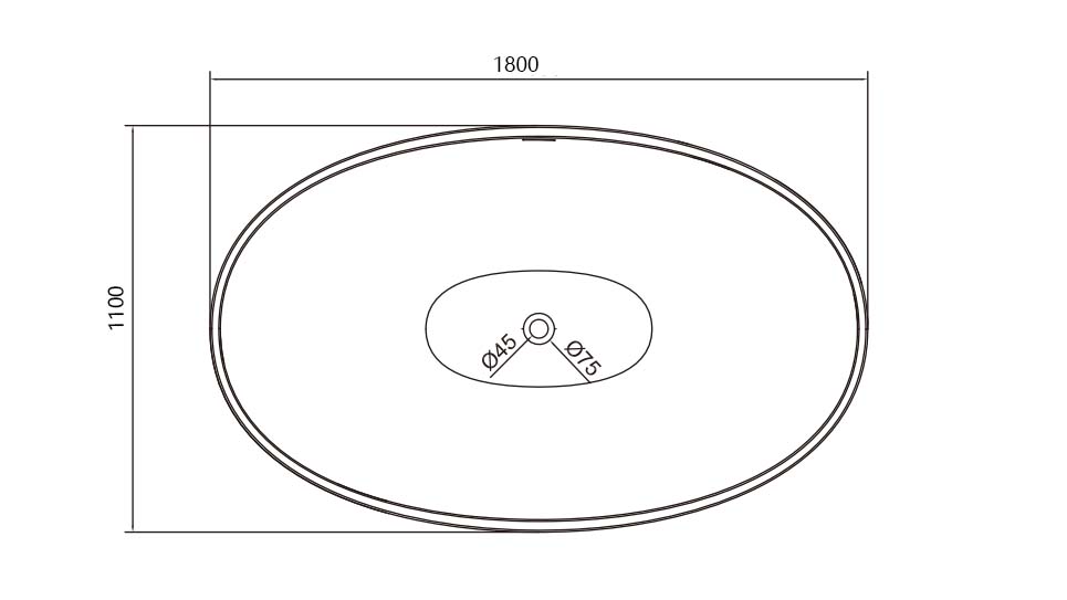 freestanding bathtub ps-8833-1800(top view)