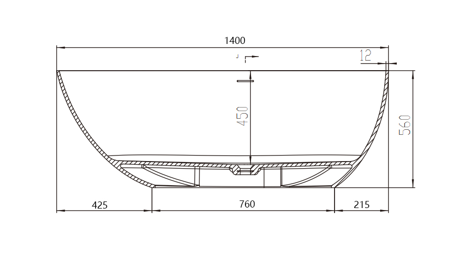 freestanding bathtub ps-8848-1400(main view)
