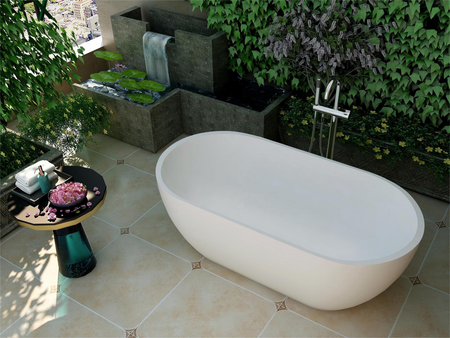 freestanding bathtub PS-8810(Pure Acrylic Solid Surface)