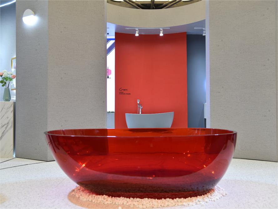 2021.3 International Hospitality Design & Supplies Expo from Cpingao High molecular resin  bathtub