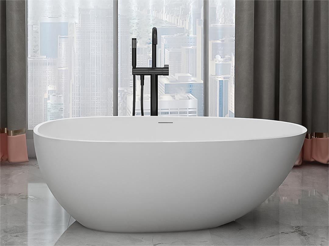 classic hotel freestanding pure acrylic solid surface bathtub in bathroom  from Cpingao(solid surface vs acrylic tub)