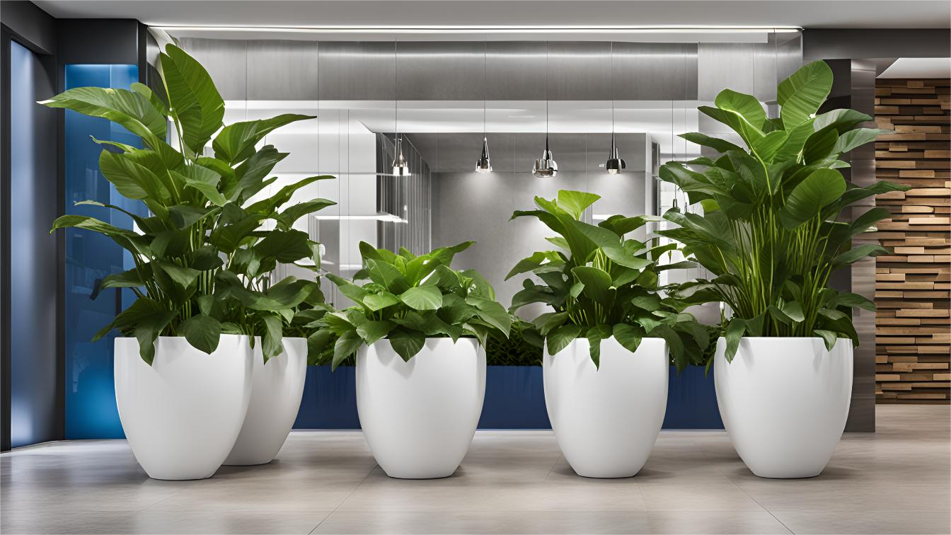 Indoor public area pure acrylic solid surface sheet potted plants