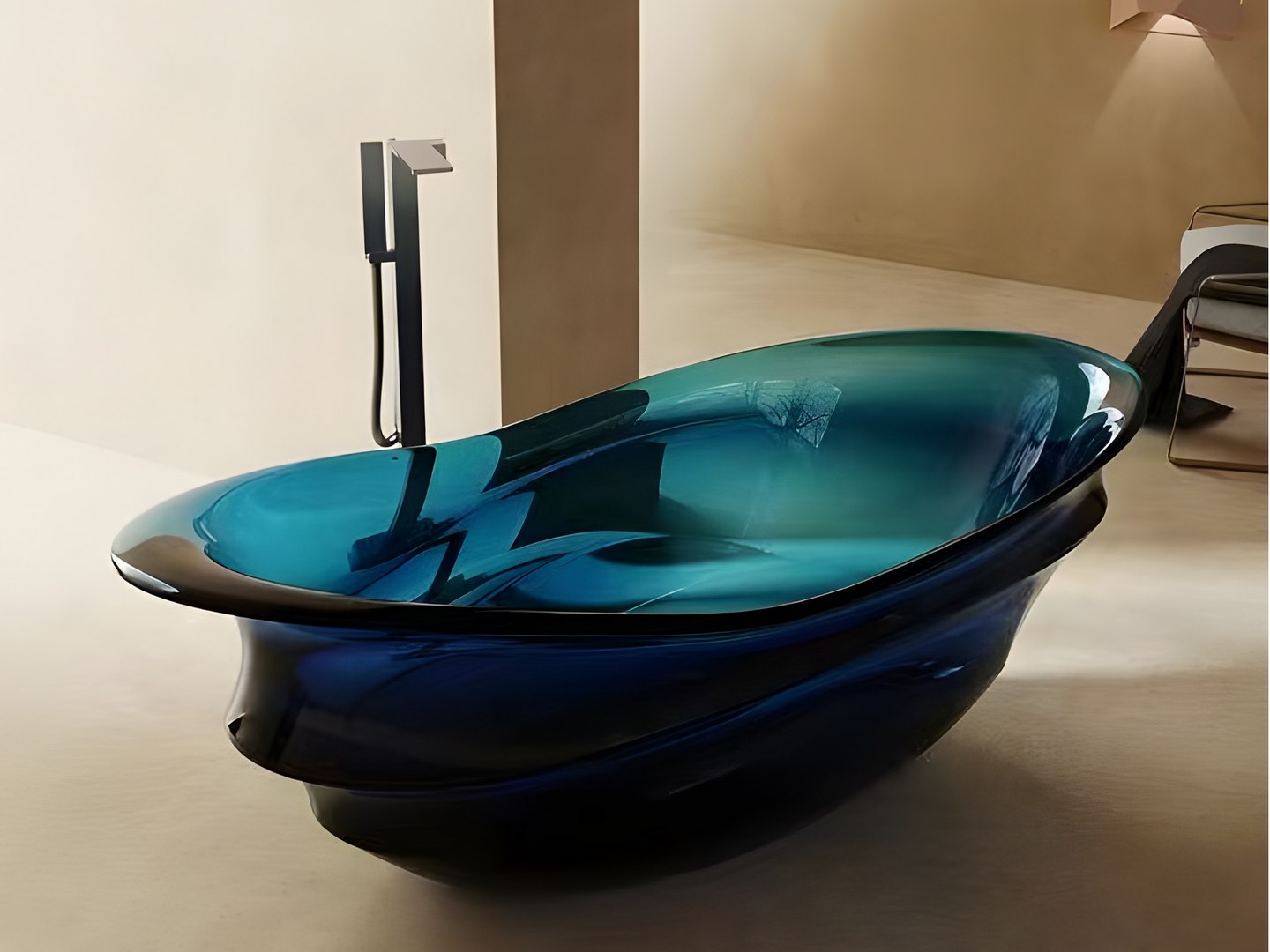 PS 8856 High Molecular Pure Resin bathtub-blue