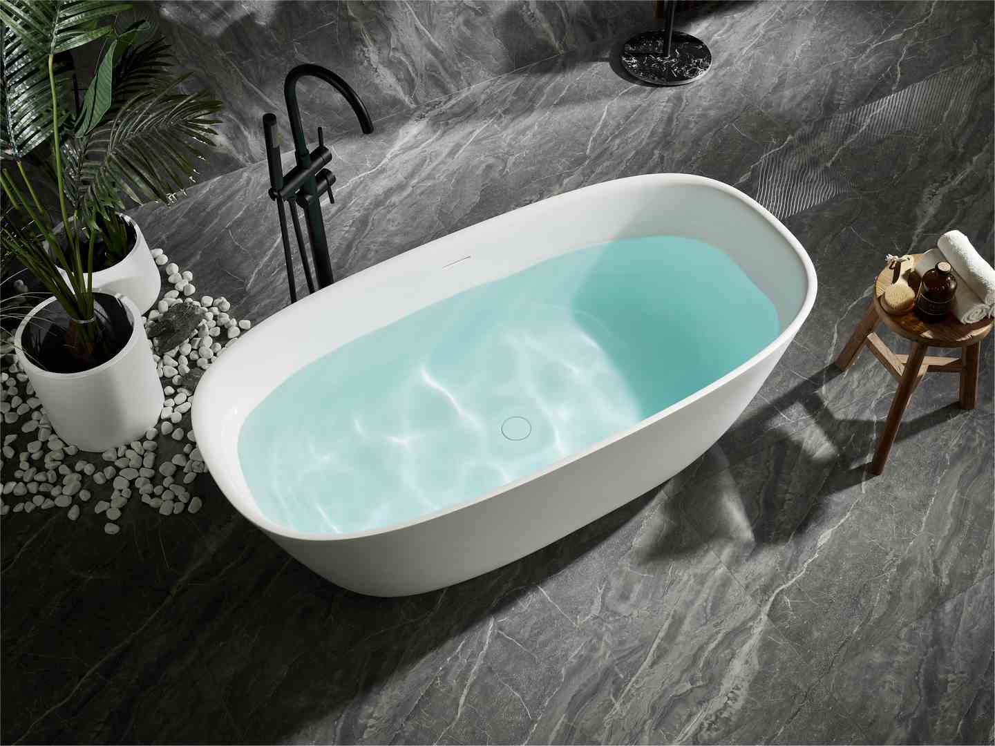 PS-8823 solid surface classic tub solid surface bathtub in bathroom from Cpingao China