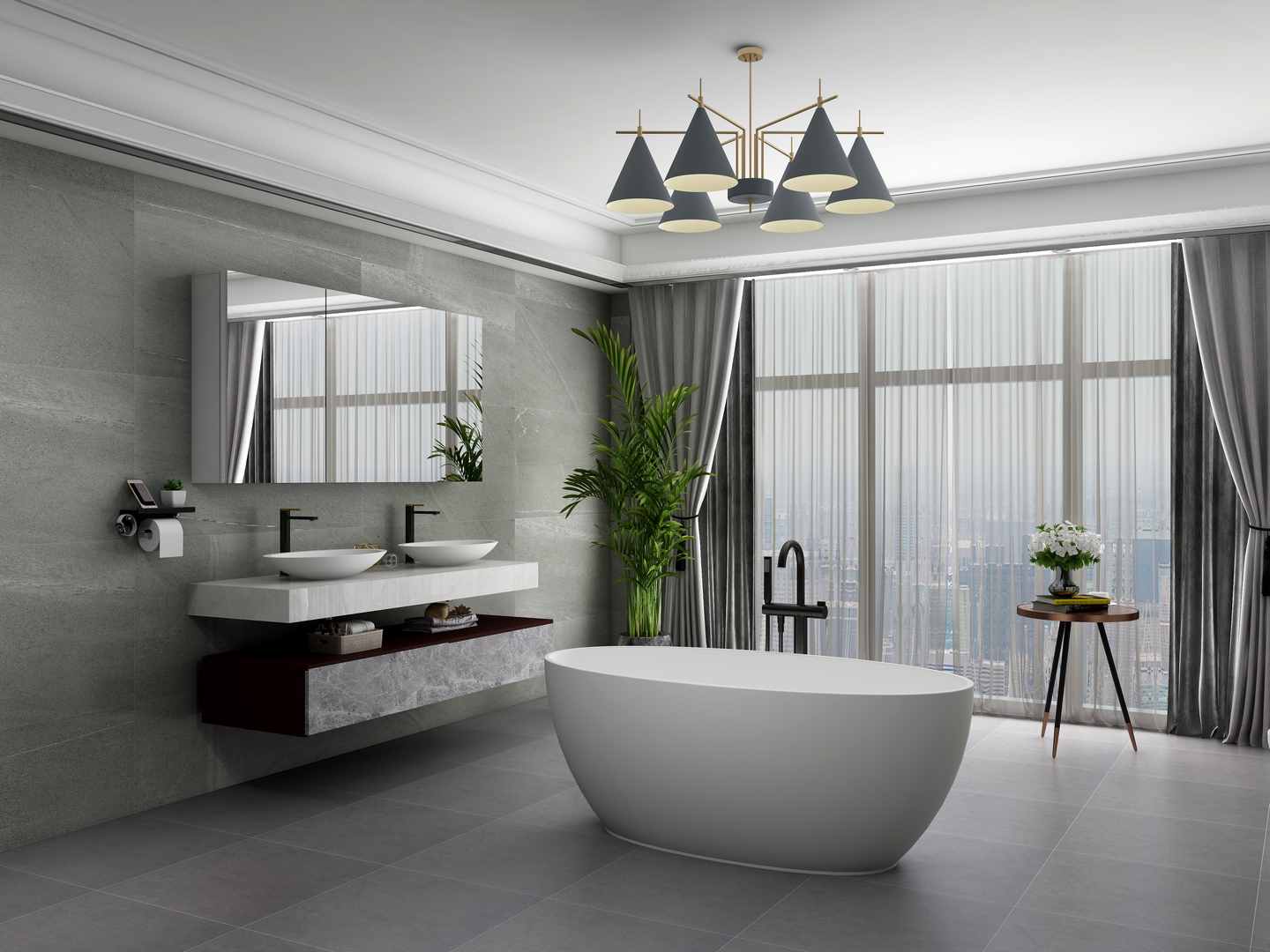 PS-8813 solid surface bathtub in bathroom from Cpingao China