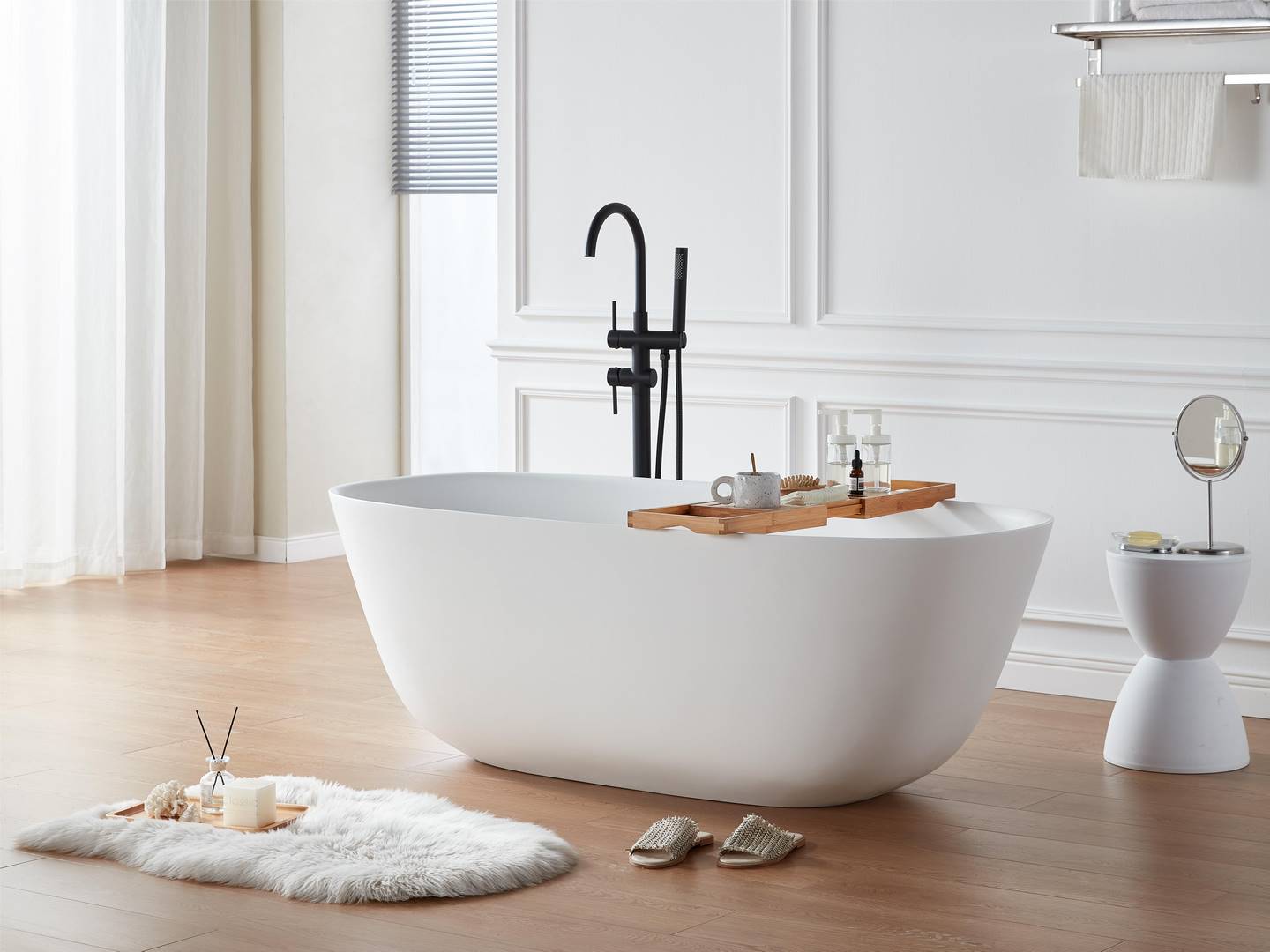 PS-8823 solid surface classic tub solid surface bathtub in bathroom from Cpingao China