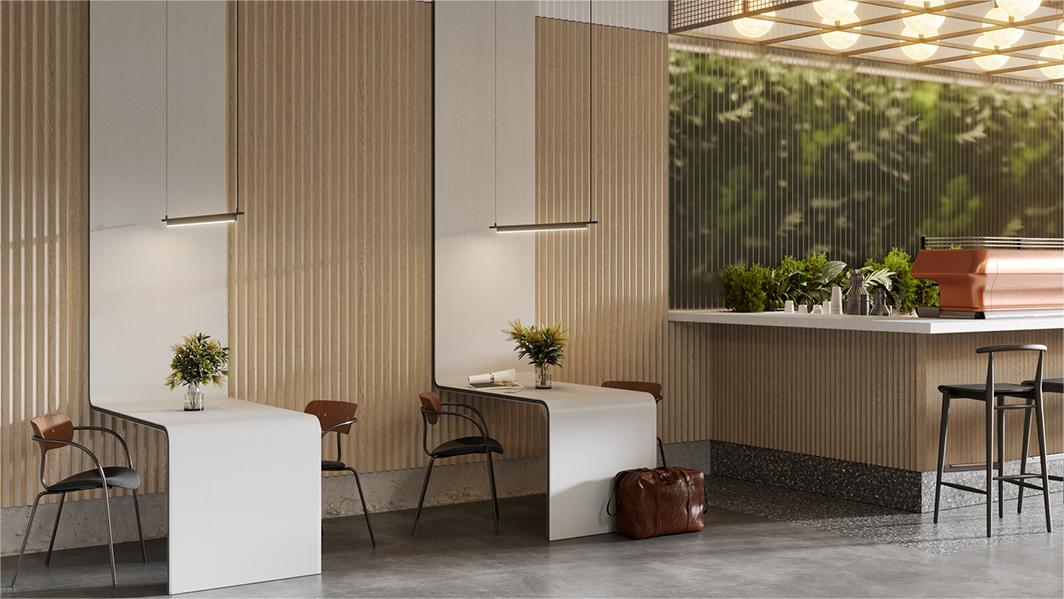 Cafe countertop, new design, wall-mounted table