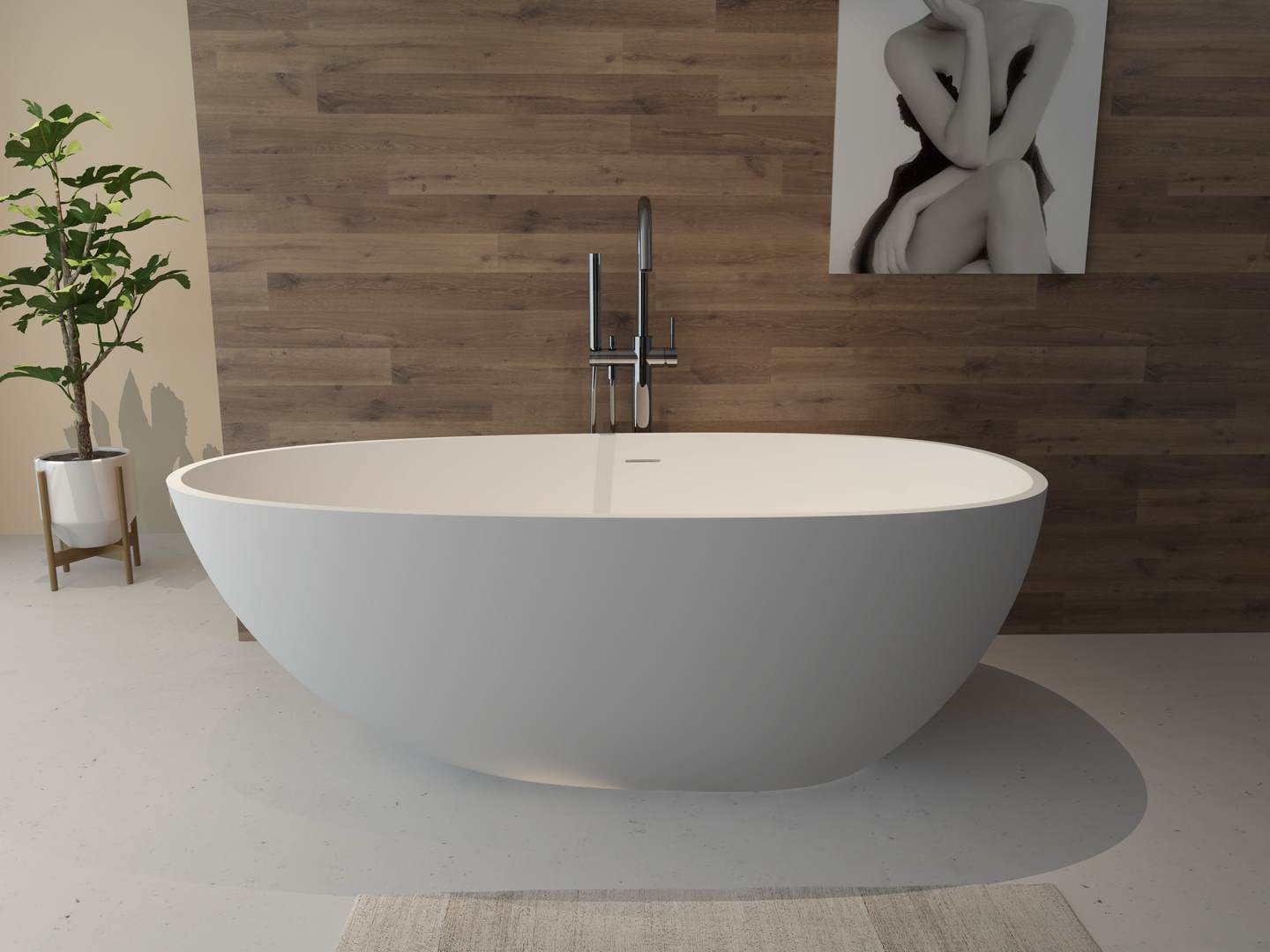 acrylic solid surface bathtub PS-8802