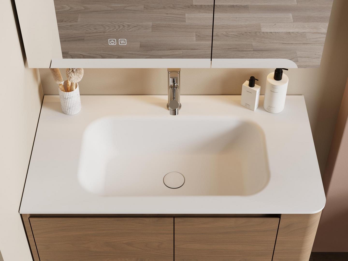 solid surface integrated sink countertop bathroom3