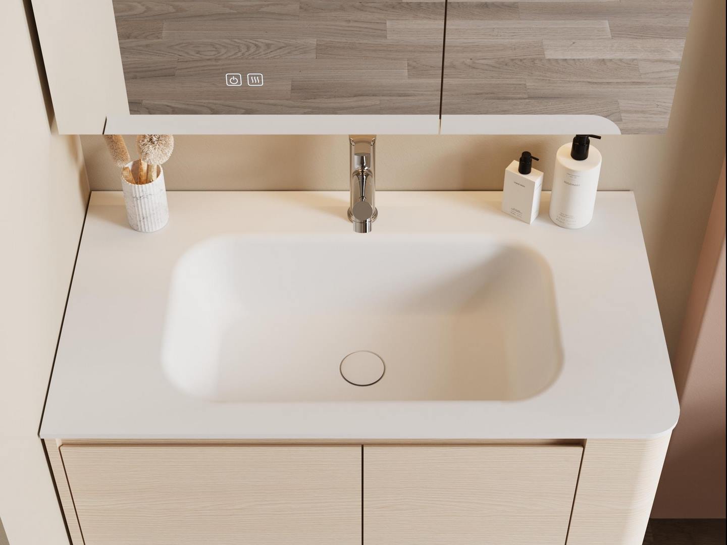 integrated sink countertop solid surface basin2