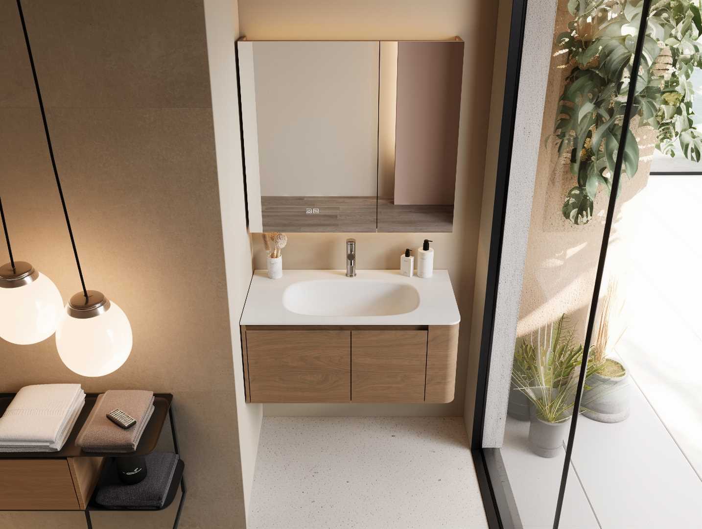 solid surface corian basinPS-2272 near the balcony