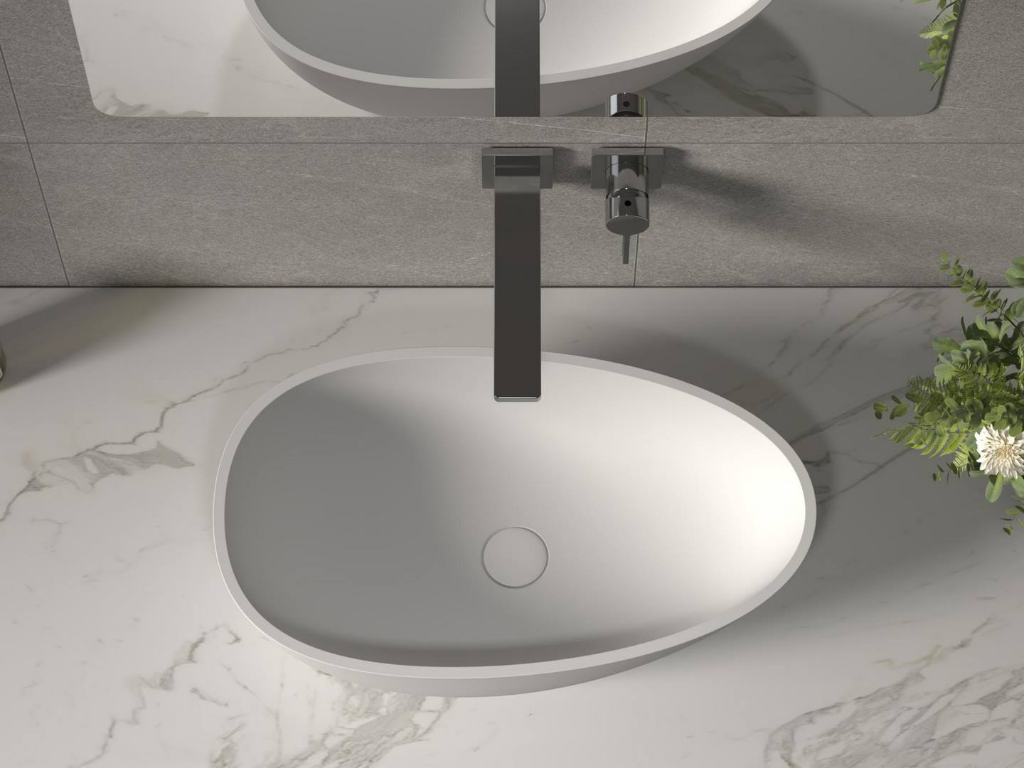 Sollid surface material above counter basin PS-2216-3