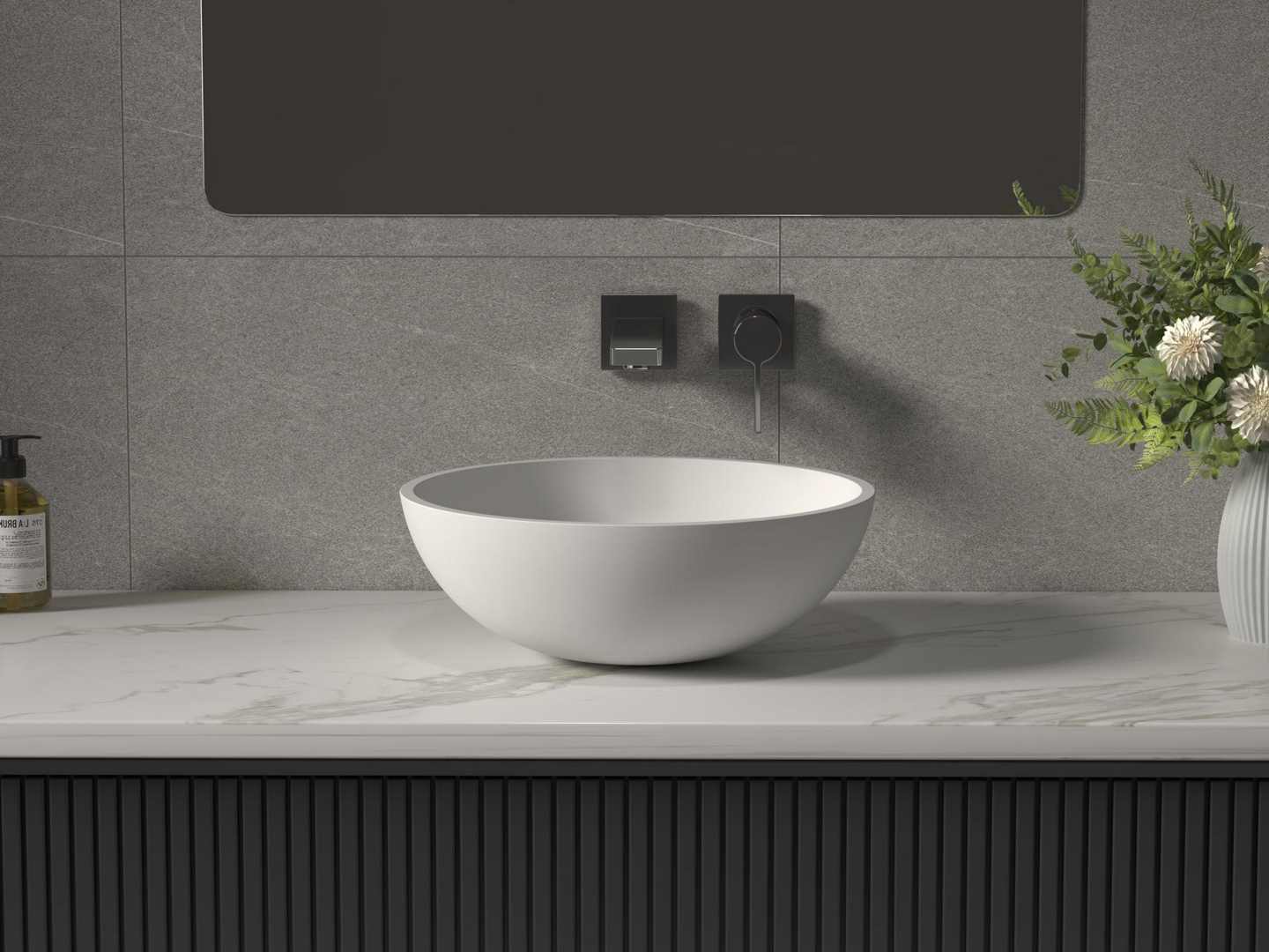 Sollid surface material above counter basin PS-2218-1