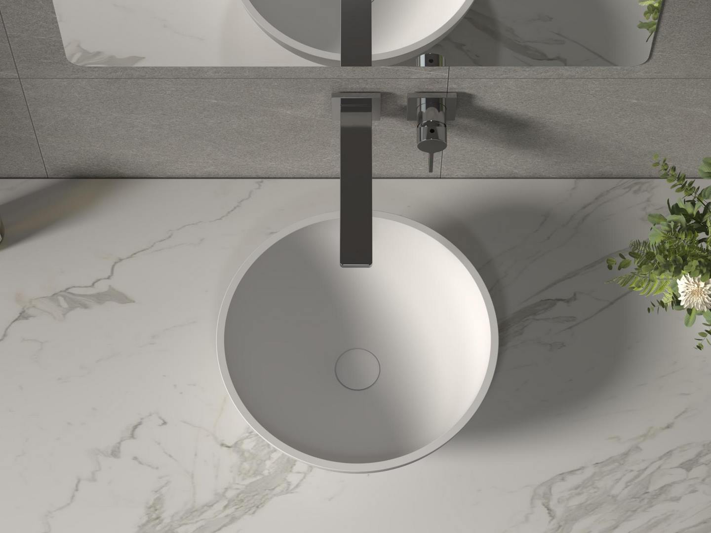 Sollid surface material above counter basin PS-2218-2