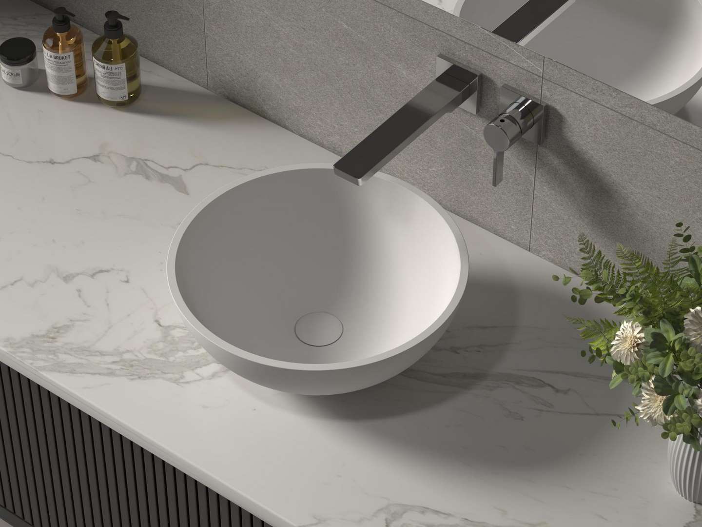 Sollid surface material above counter basin PS-2218-3
