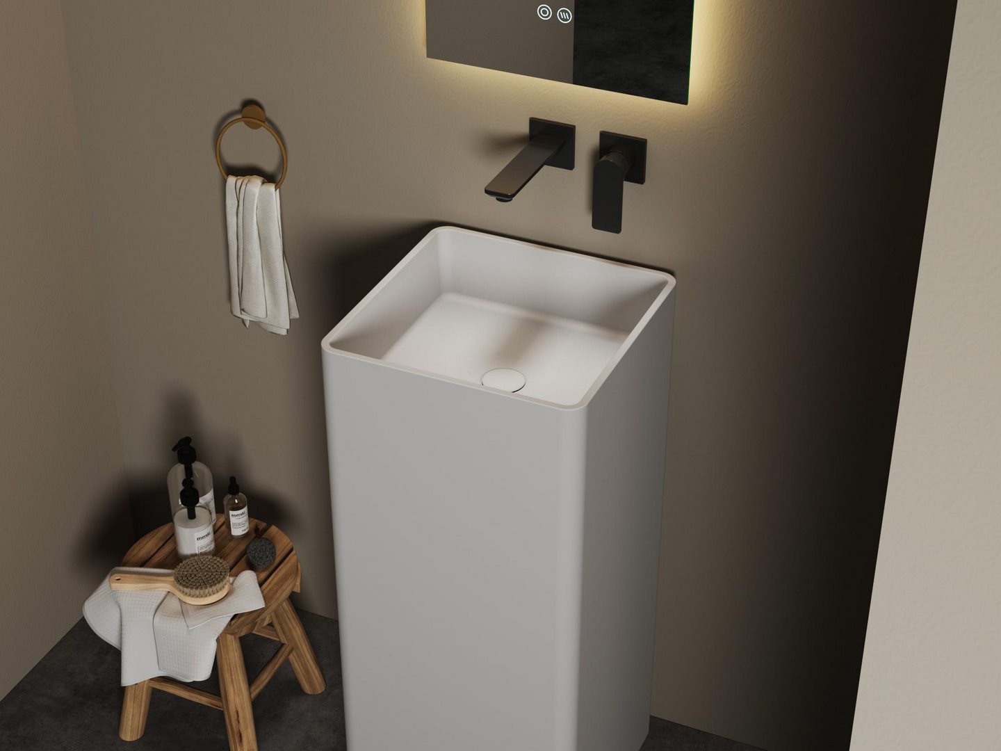 Sollid surface material above counter basin PS-6601-1